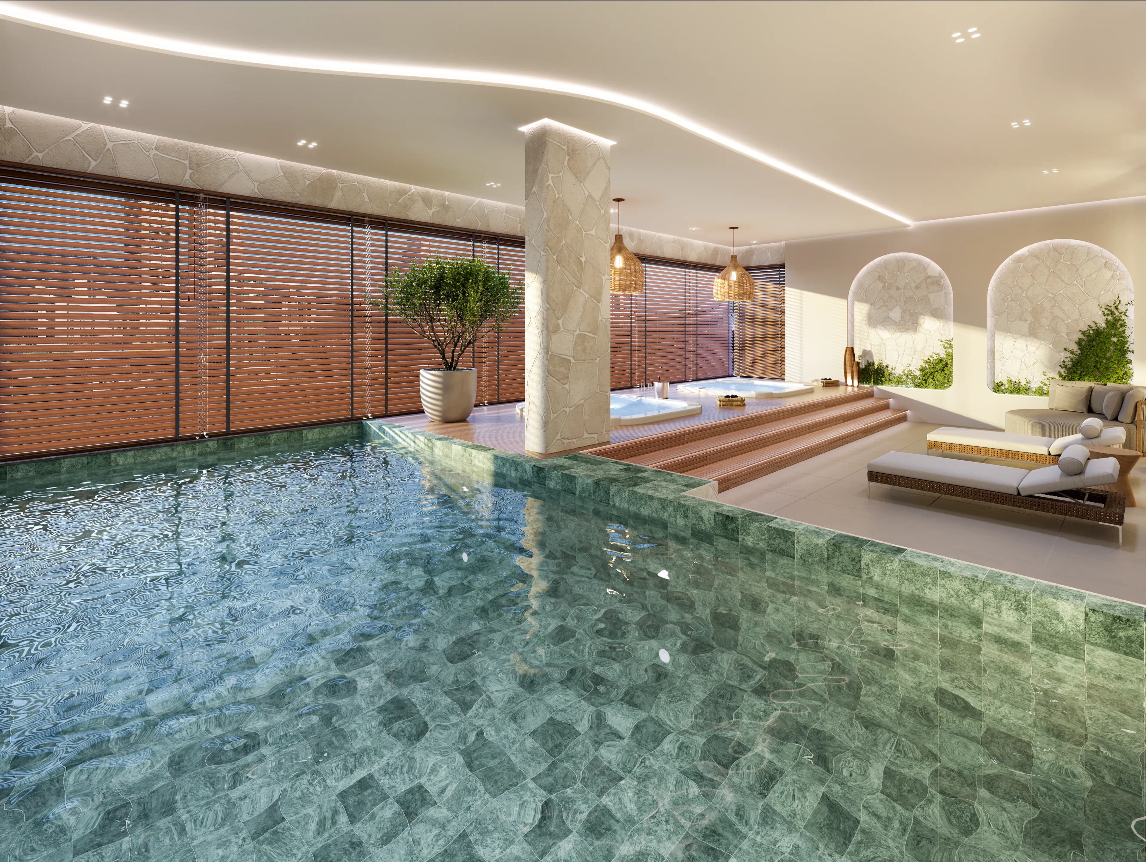 Piscina interna aquecida e SPA