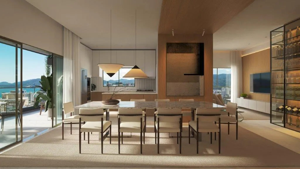 Sala de jantar e cozinha